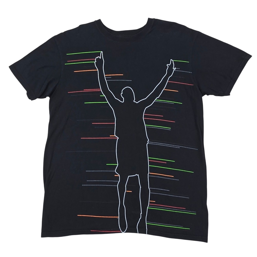 Jordan Michael Jordan Graphic T-Shirt Mens L Black Neon Jumpman Wings Basketball